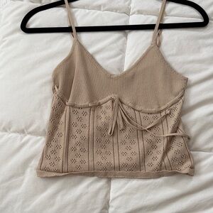 Emory Park Light Tan Knit Top